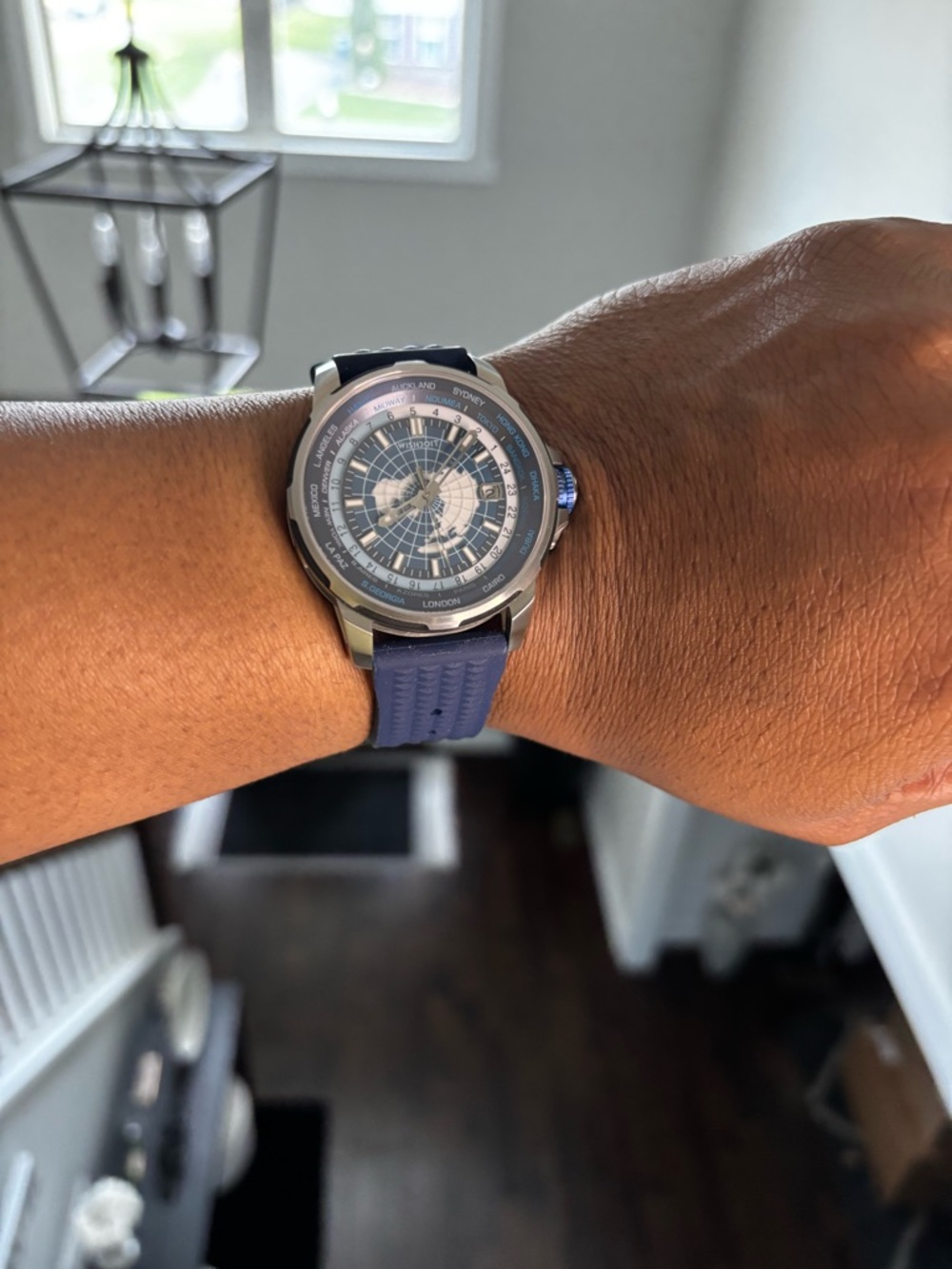 Eternal Earth GMT Blue Dial Men's World Time Watch with Blue Strap